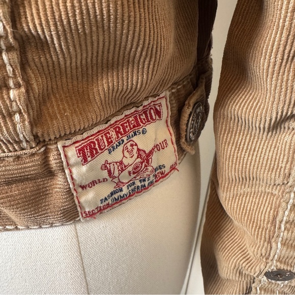 True Religion Corduroy Sherpa Jacket Brown Trucker World Tour Size Small - Picture 6 of 13